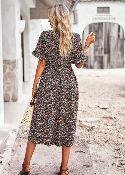 Leona™ - Floral V-Neck Dress