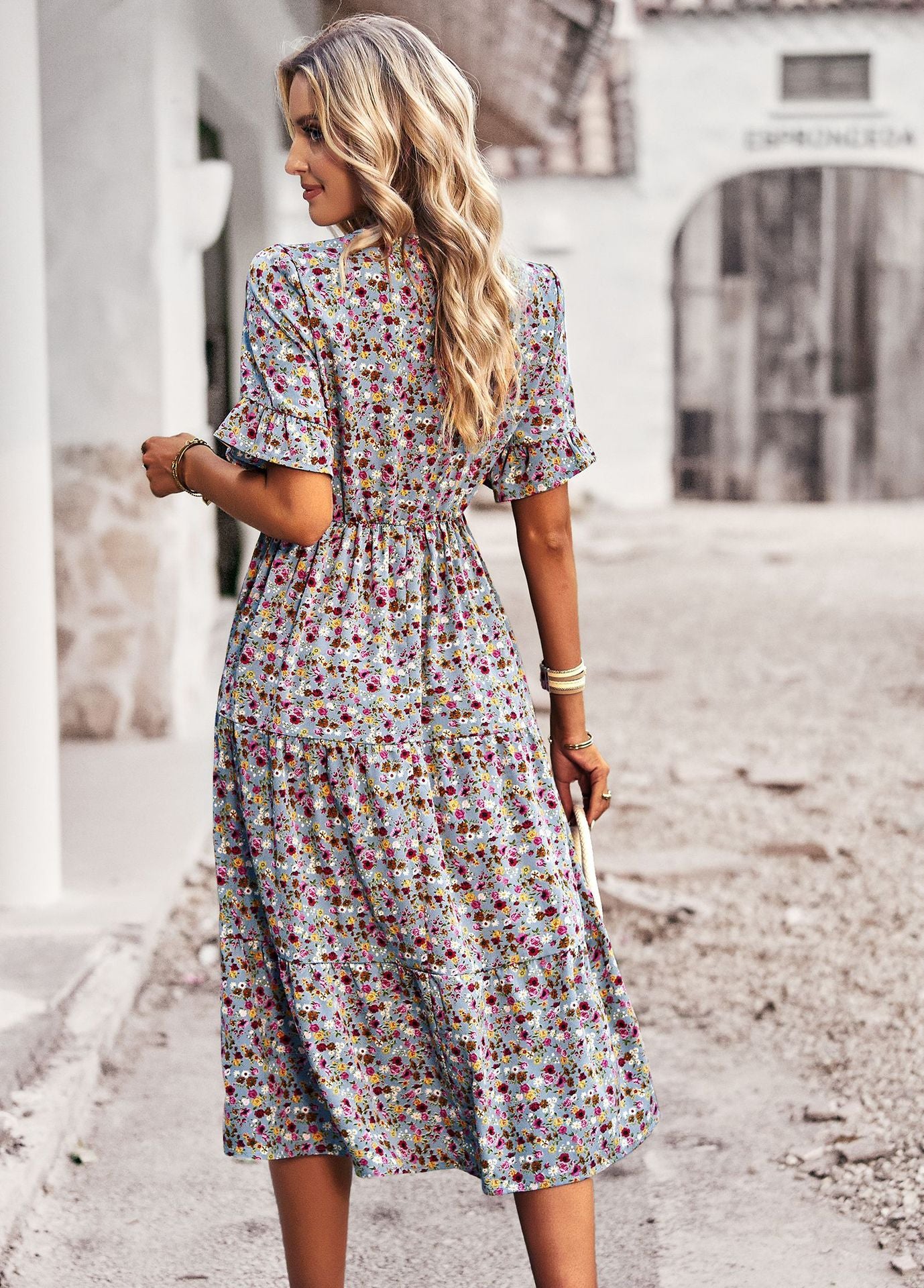 Leona™ - Floral V-Neck Dress