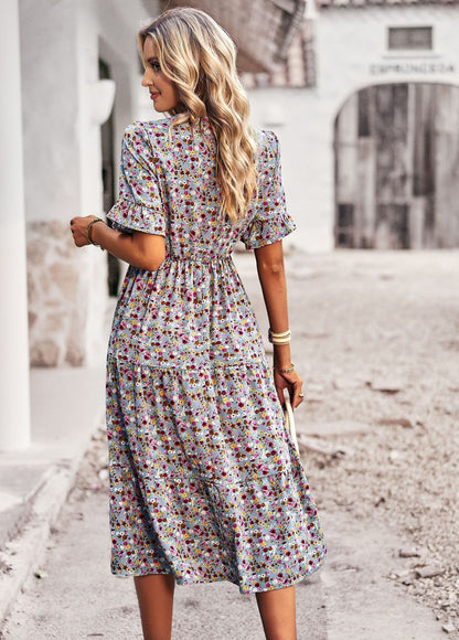 Leona™ - Floral V-Neck Dress