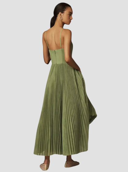 Qucie™ Pleated Bustier Midi Dress