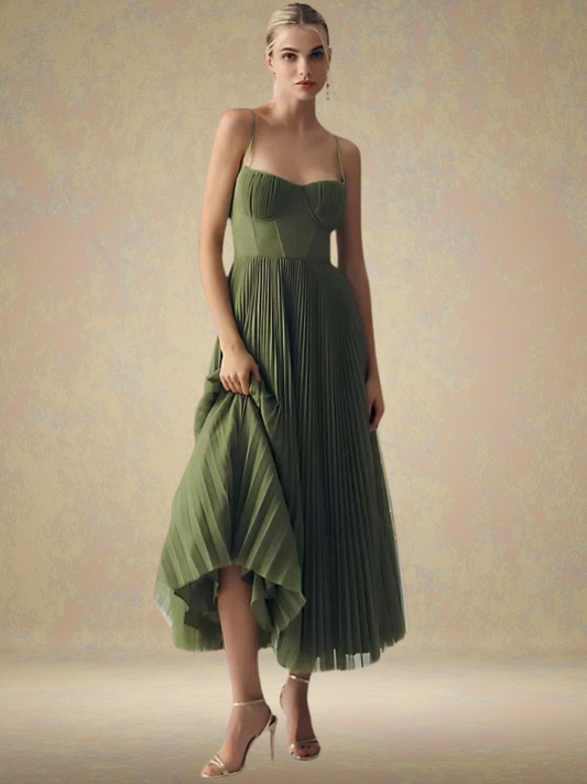 Jasira™ - Pleated Skirt Corset Dress