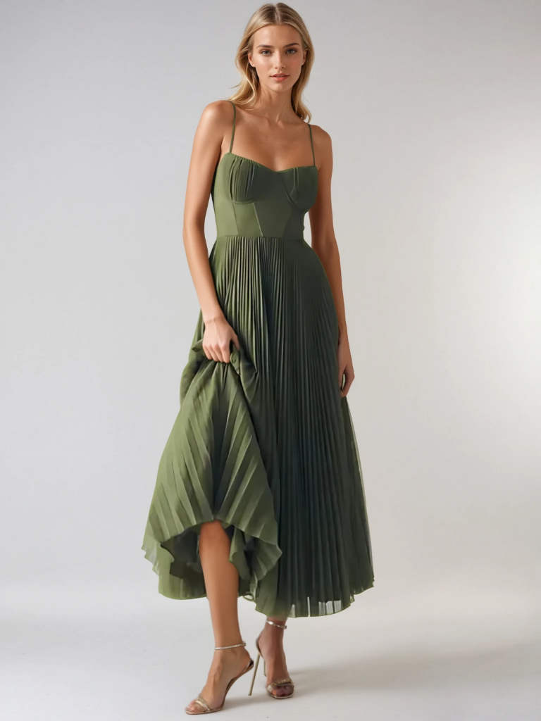 Adriana™ Pleated Midi Dress