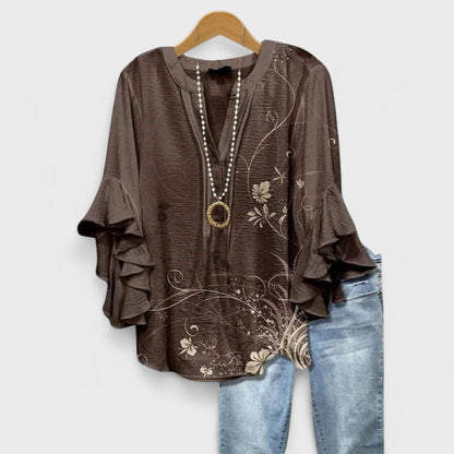 Hazelle™ - Flowy V-neck Blouse