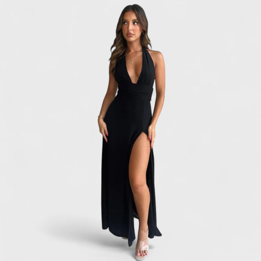 Fayzandra™ – Halter Neck Slit Dress