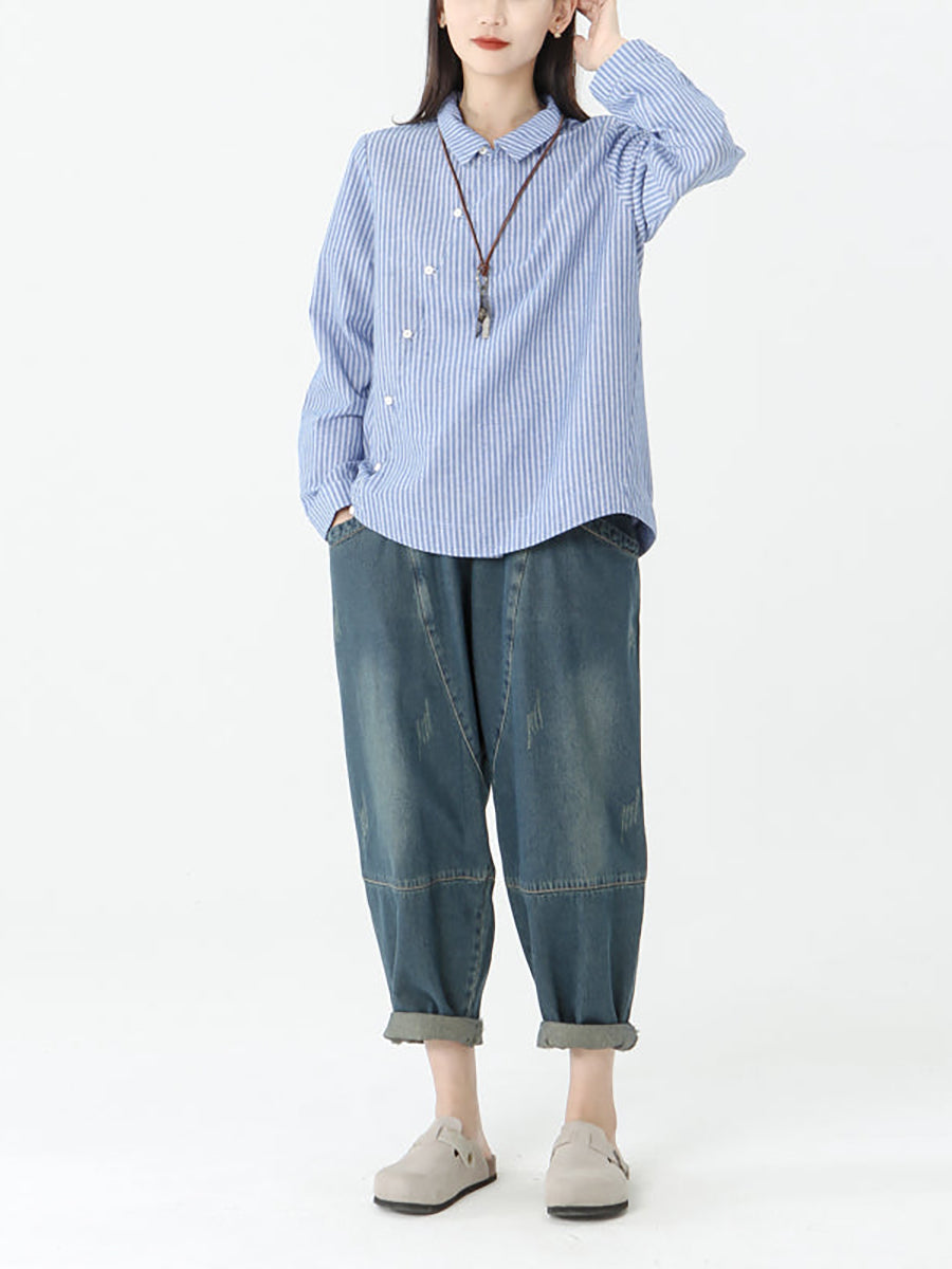 Delara™ – Relaxed Fit Stripe Shirt