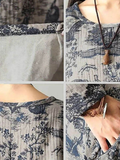 Evelina™ Vintage Print Dress