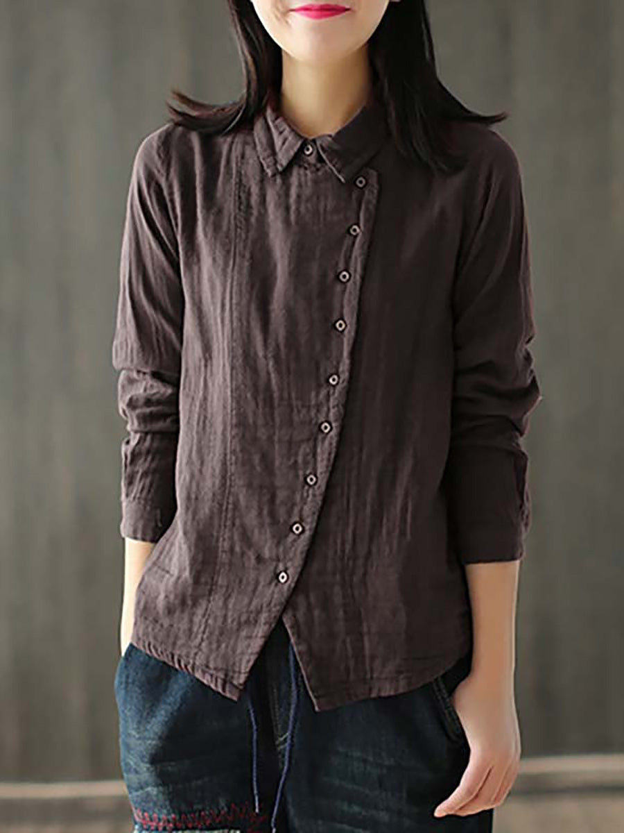 Sylvette™ – Asymmetrical Linen Shirt