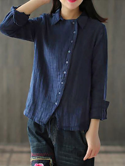 Sylvette™ – Asymmetrical Linen Shirt