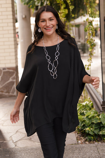 Malia™- Black Drape Top