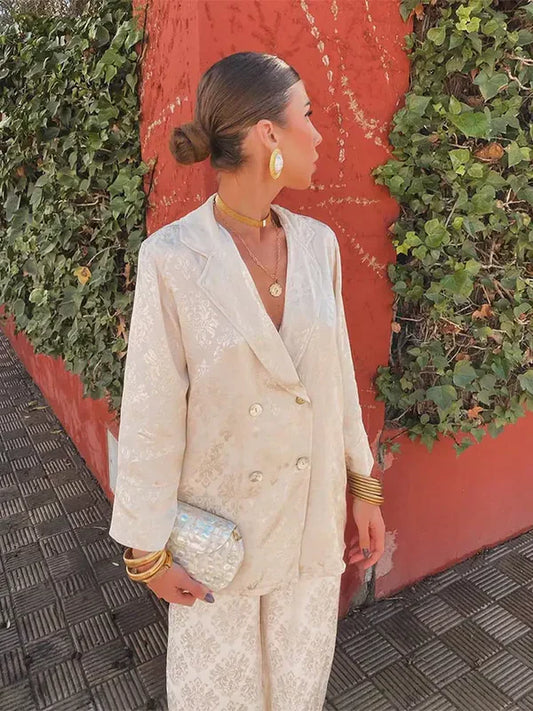 Elisa™ – Satin Double-Breasted Blazer