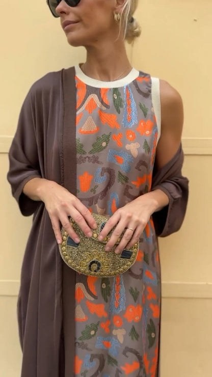 Zarina™ - Relaxed Fit Long Dress with Cardigan