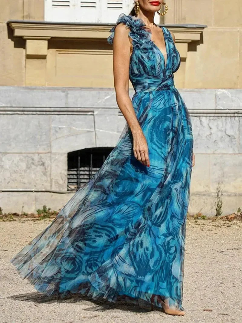 Victoria™ Blue Floral Maxi Dress