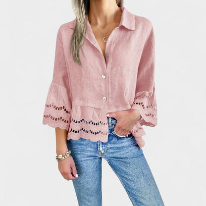 Sarie™ Embroidered Button-Up Shirt