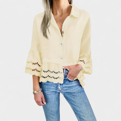 Sarie™ Embroidered Button-Up Shirt