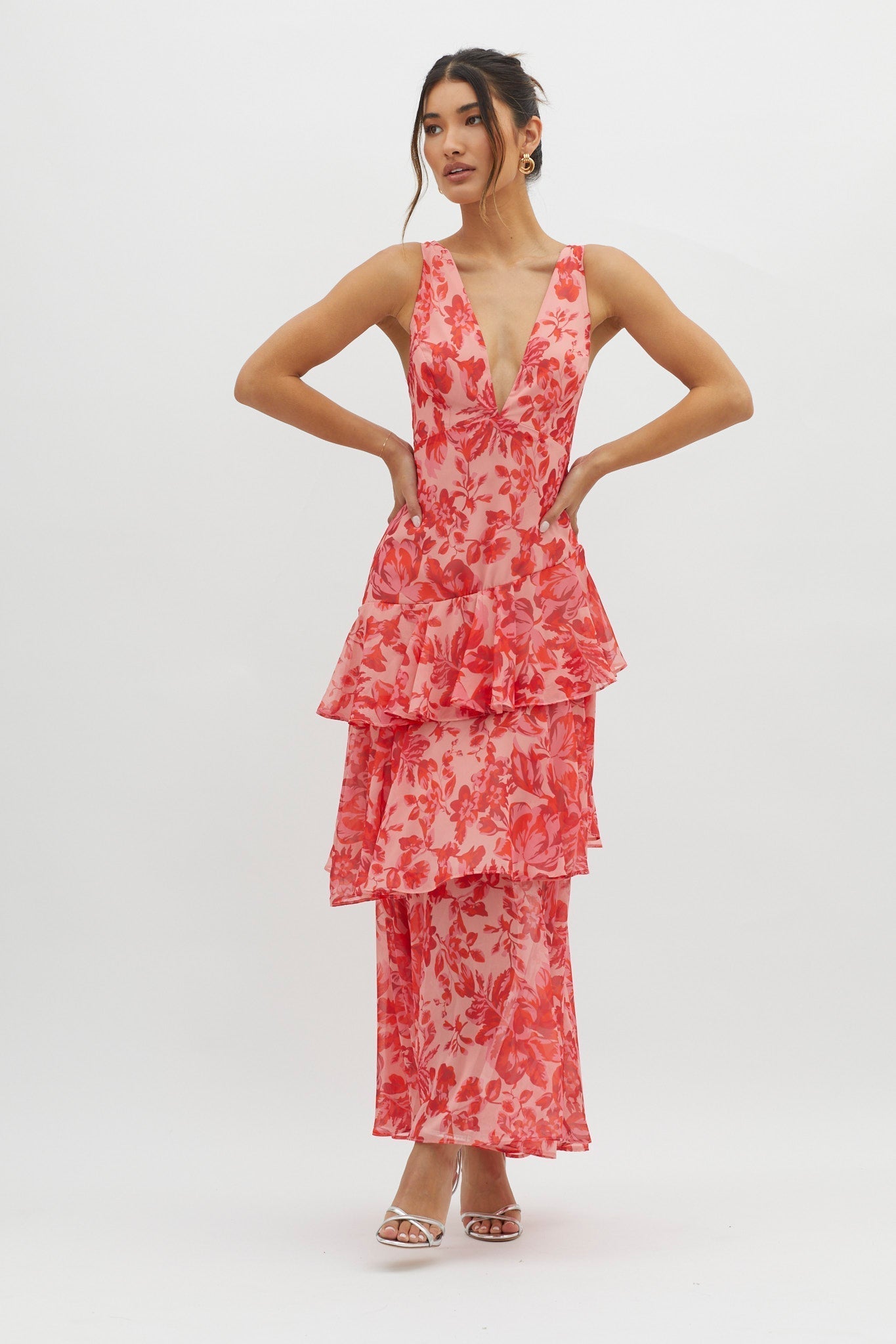 Marivelle™ Layered Floral Maxi Dress