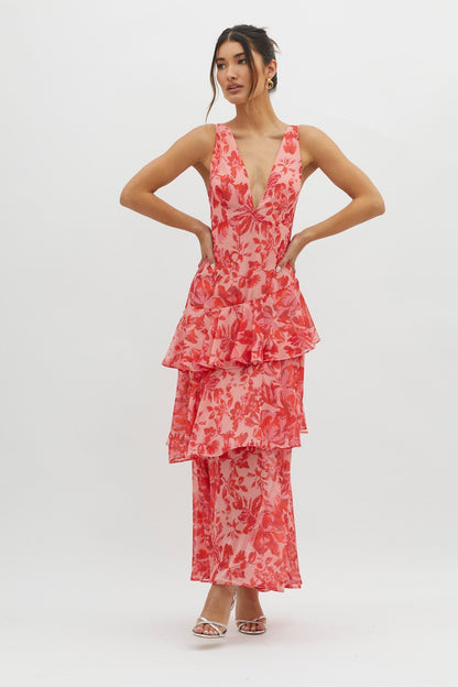 Marivelle™ Layered Floral Maxi Dress