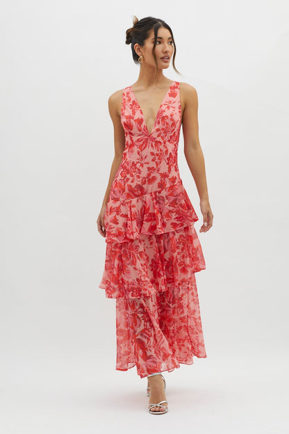 Marivelle™ Layered Floral Maxi Dress