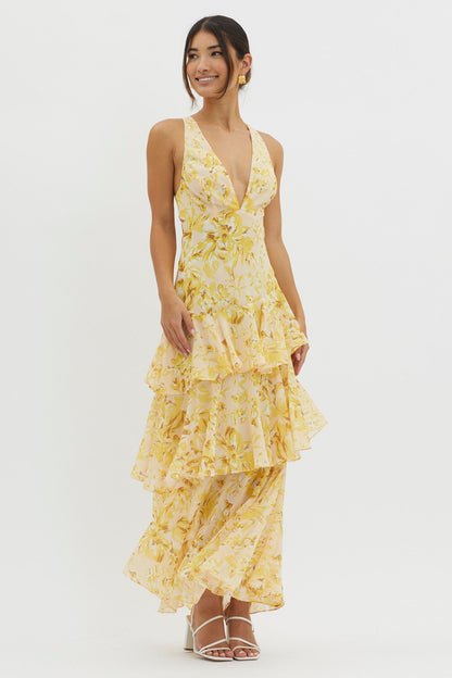 Marivelle™ Layered Floral Maxi Dress