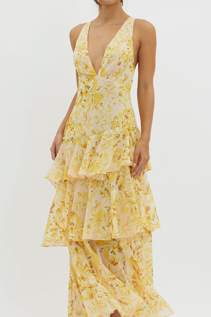 Marivelle™ Layered Floral Maxi Dress