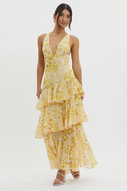 Marivelle™ Layered Floral Maxi Dress