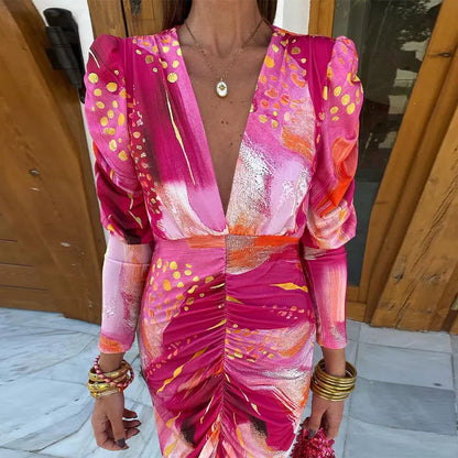 Cassy™ – Radiant Floral Draped Dress