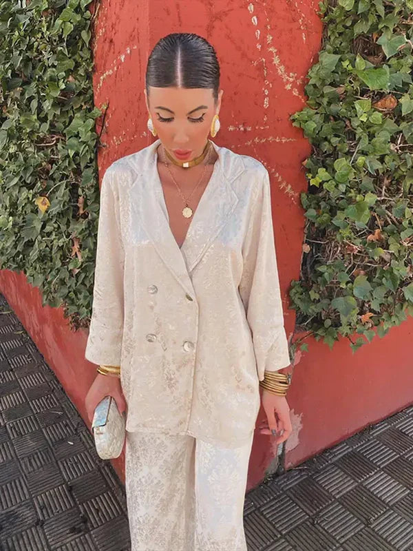 Elisa™ – Satin Double-Breasted Blazer