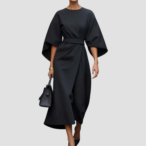 Izra™ – Belted Midi Dress