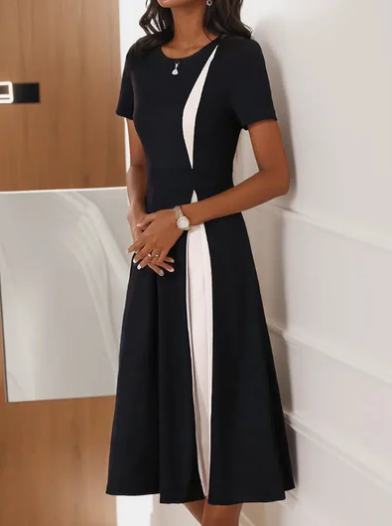 Anette™ – Elegant contrasting dress