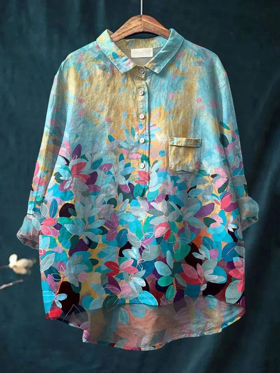 Kierra™ Colorful Leaf Print Shirt