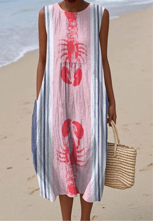 Lena™ - Lobster Art Print Dress