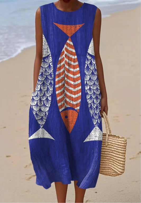 Mia™ - Fish Art Print Dress