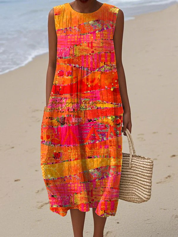 Solenne™ Abstract Midi Dress