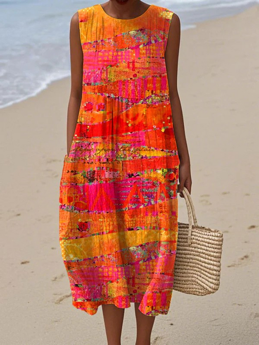 Solenne™ Abstract Midi Dress