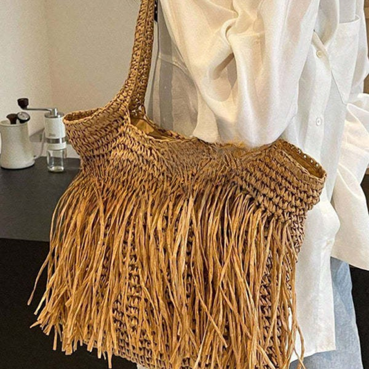 Maria™ Woven Fringe Bag