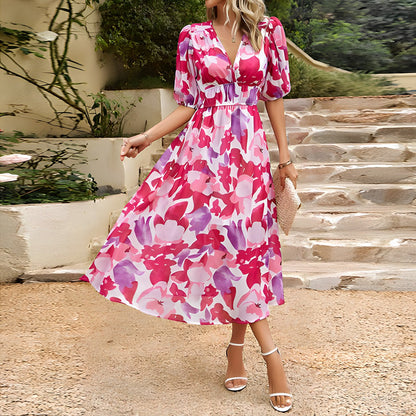 Alyhana™ Elegant Floral Midi Dress
