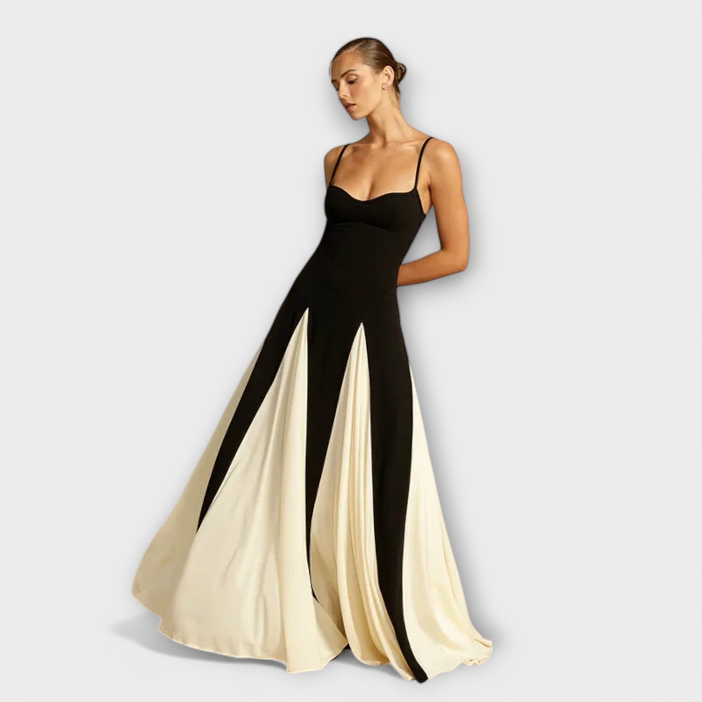 Chrystelle™ – Two-Tone Maxi Dress