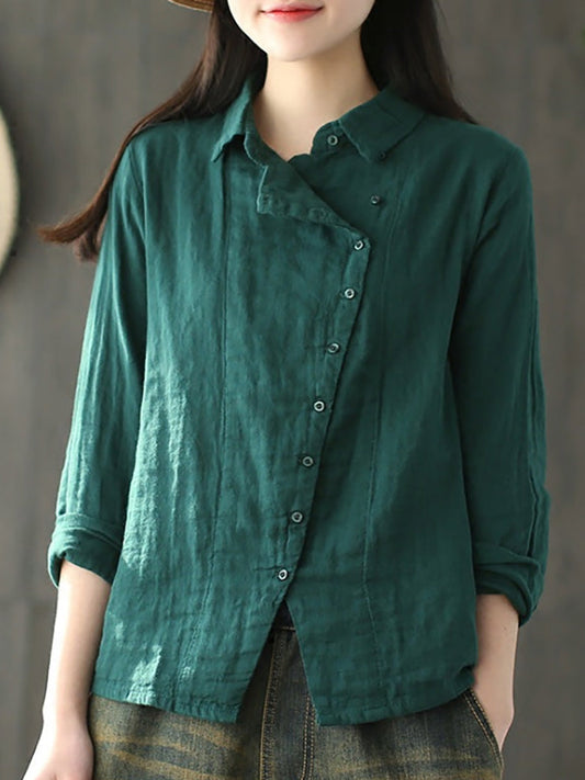 Sylvette™ – Asymmetrical Linen Shirt