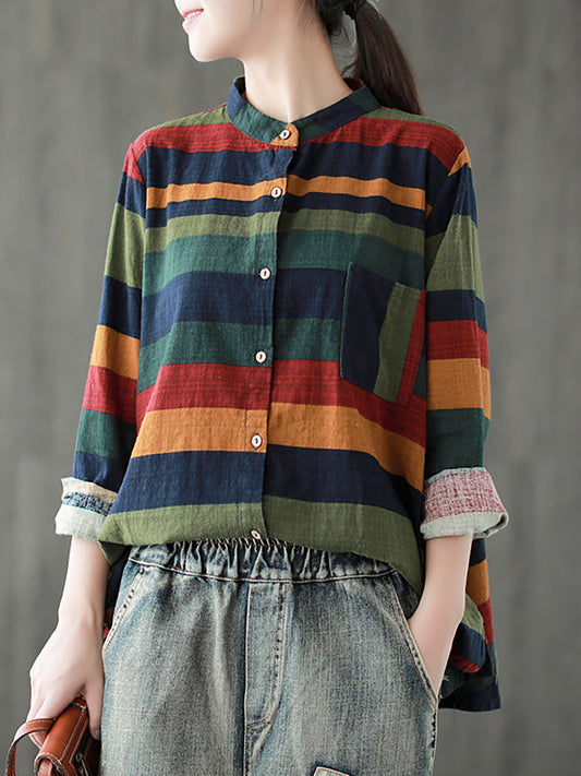 Sylvia™ – Retro Striped Shirt