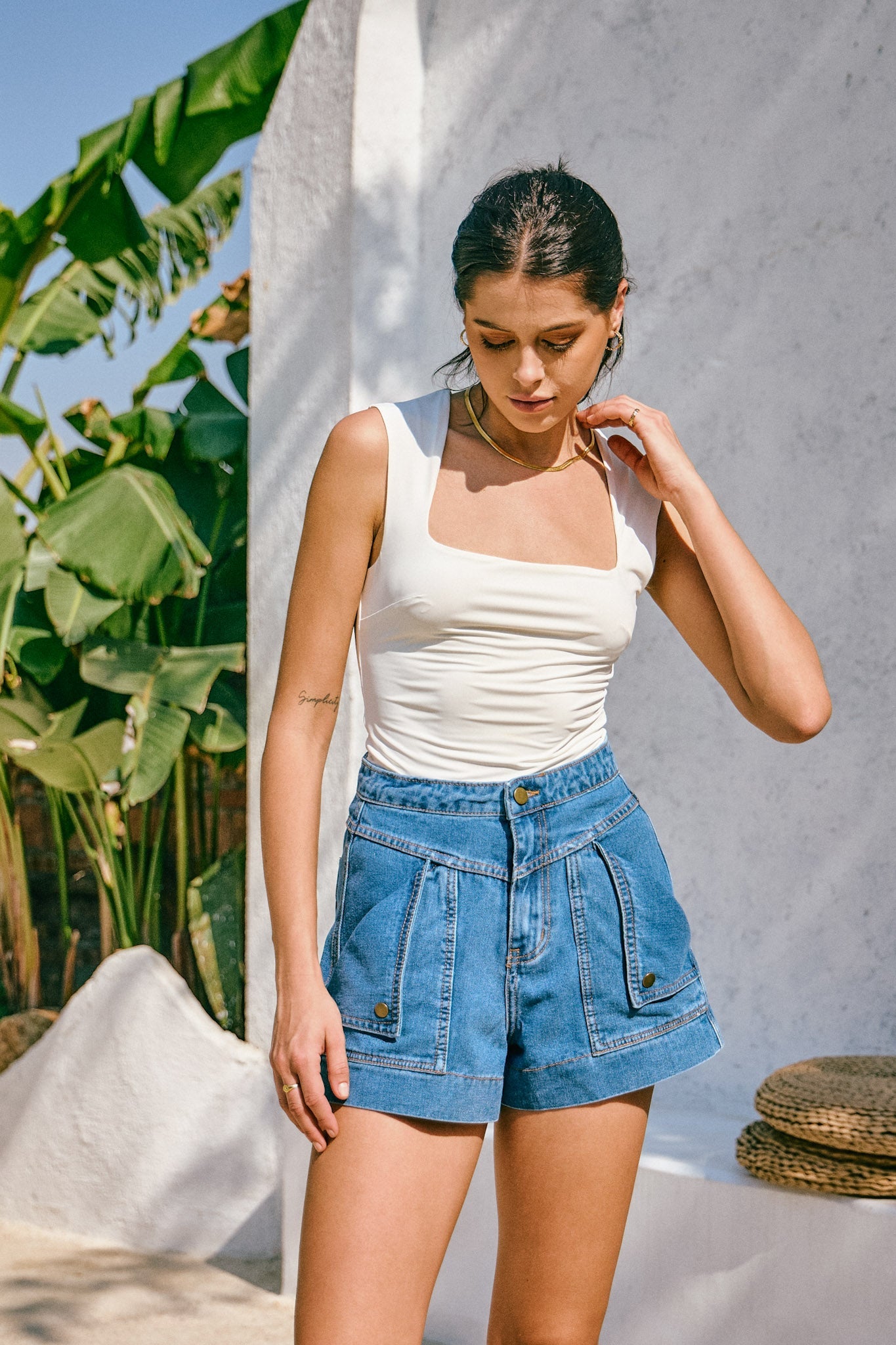 Denia™ - Blue Denim Shorts