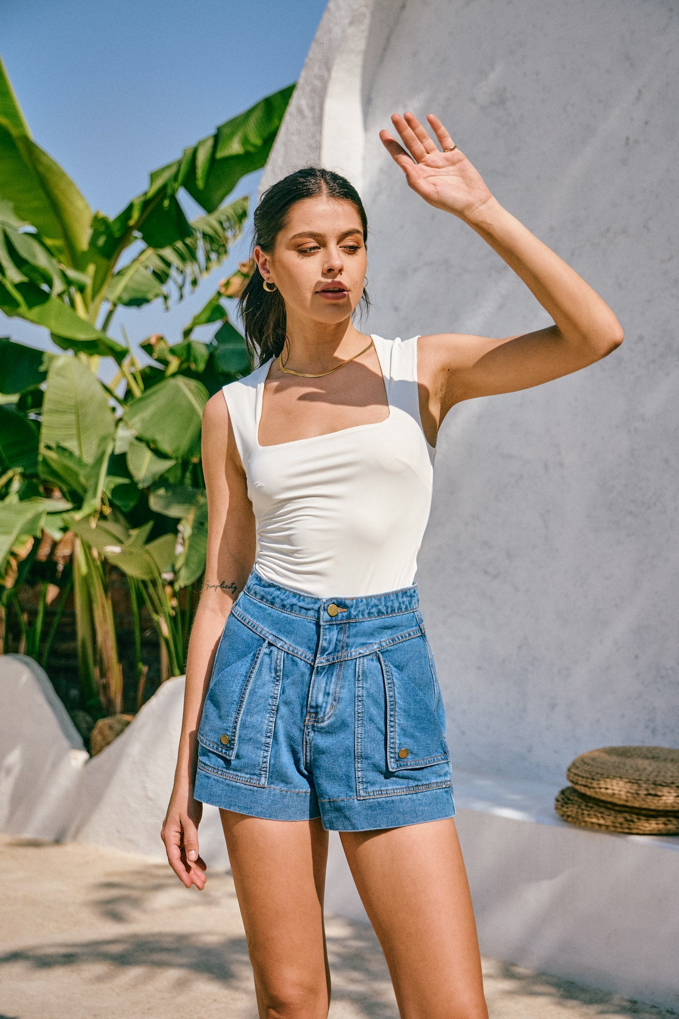 Denia™ - Blue Denim Shorts