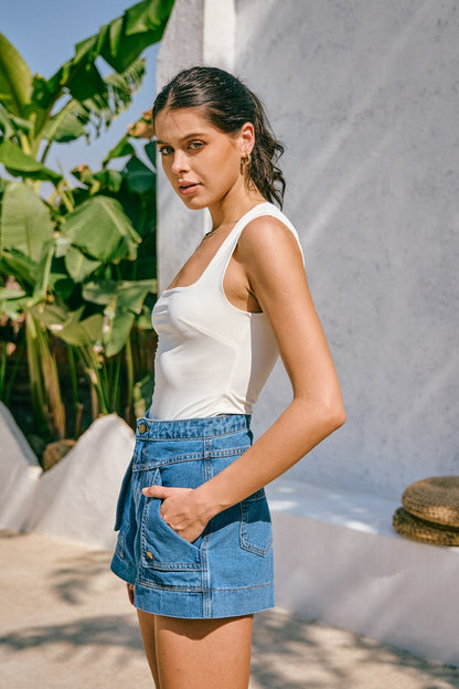 Denia™ - Blue Denim Shorts