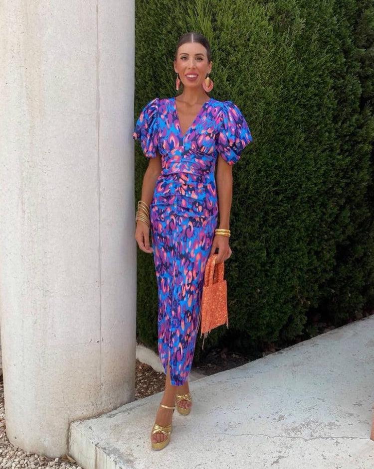 Myrna™ Vibrant Print Midi Dress