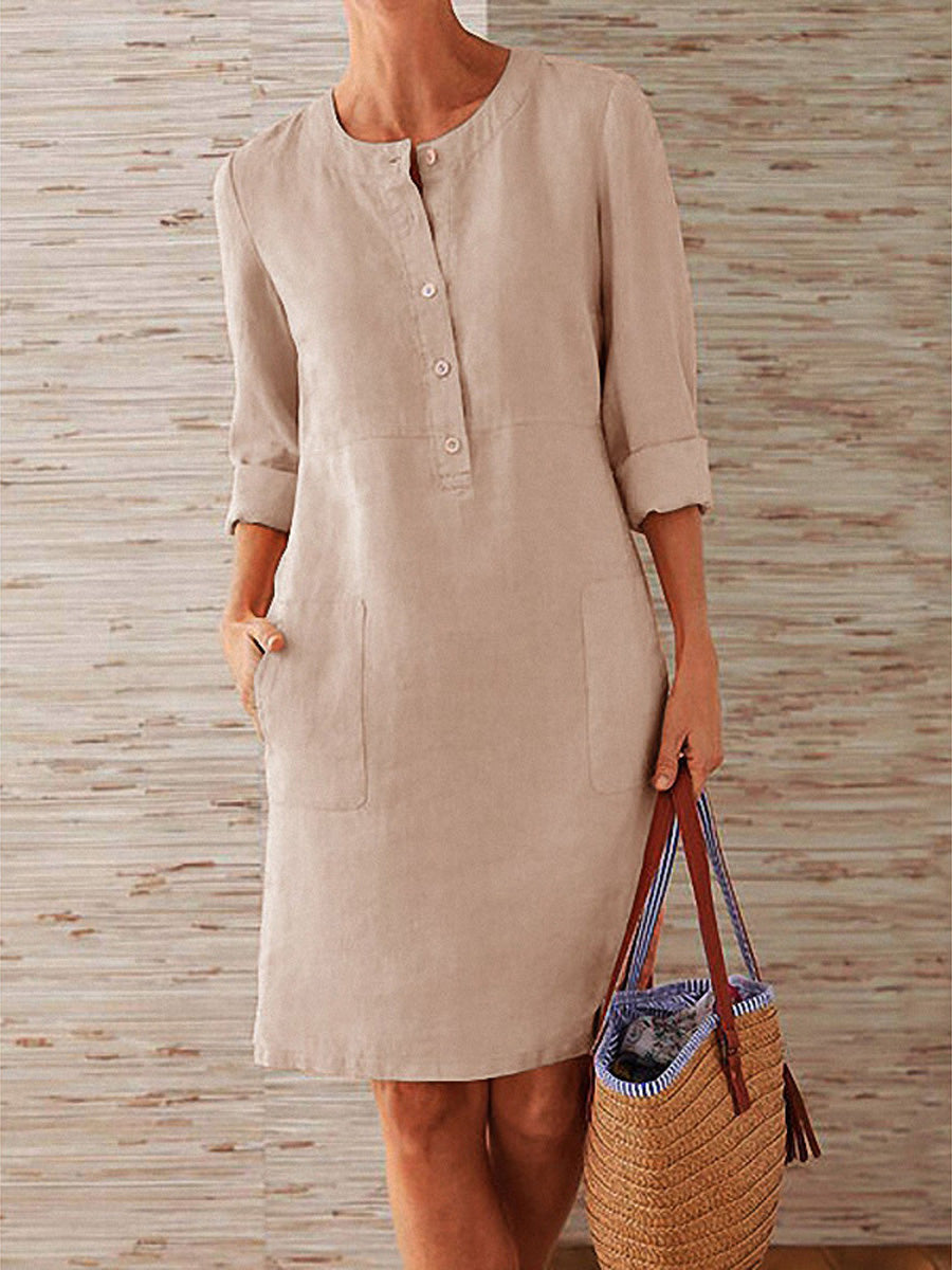 Annelore™ – Casual linen shirt dress