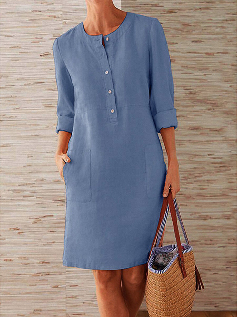 Annelore™ – Casual linen shirt dress