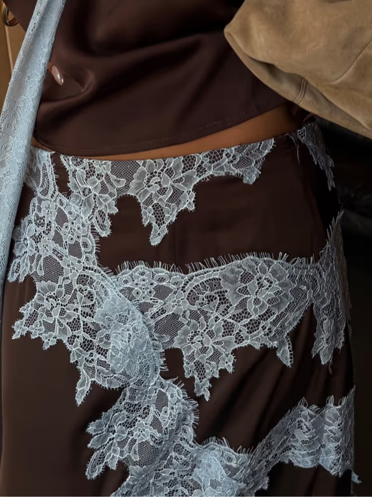 Pirra™ - Lace Panel Top and Skirt Set