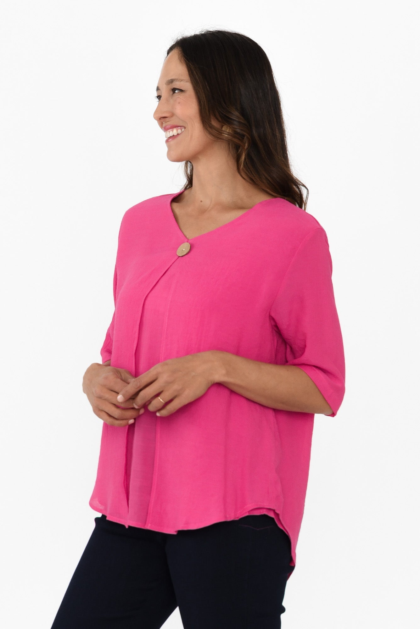 Reah™- Relaxed Button Top
