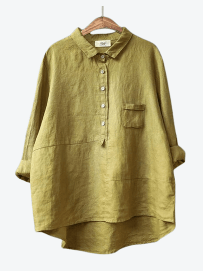 Elvie™ Buttoned Linen Blouse