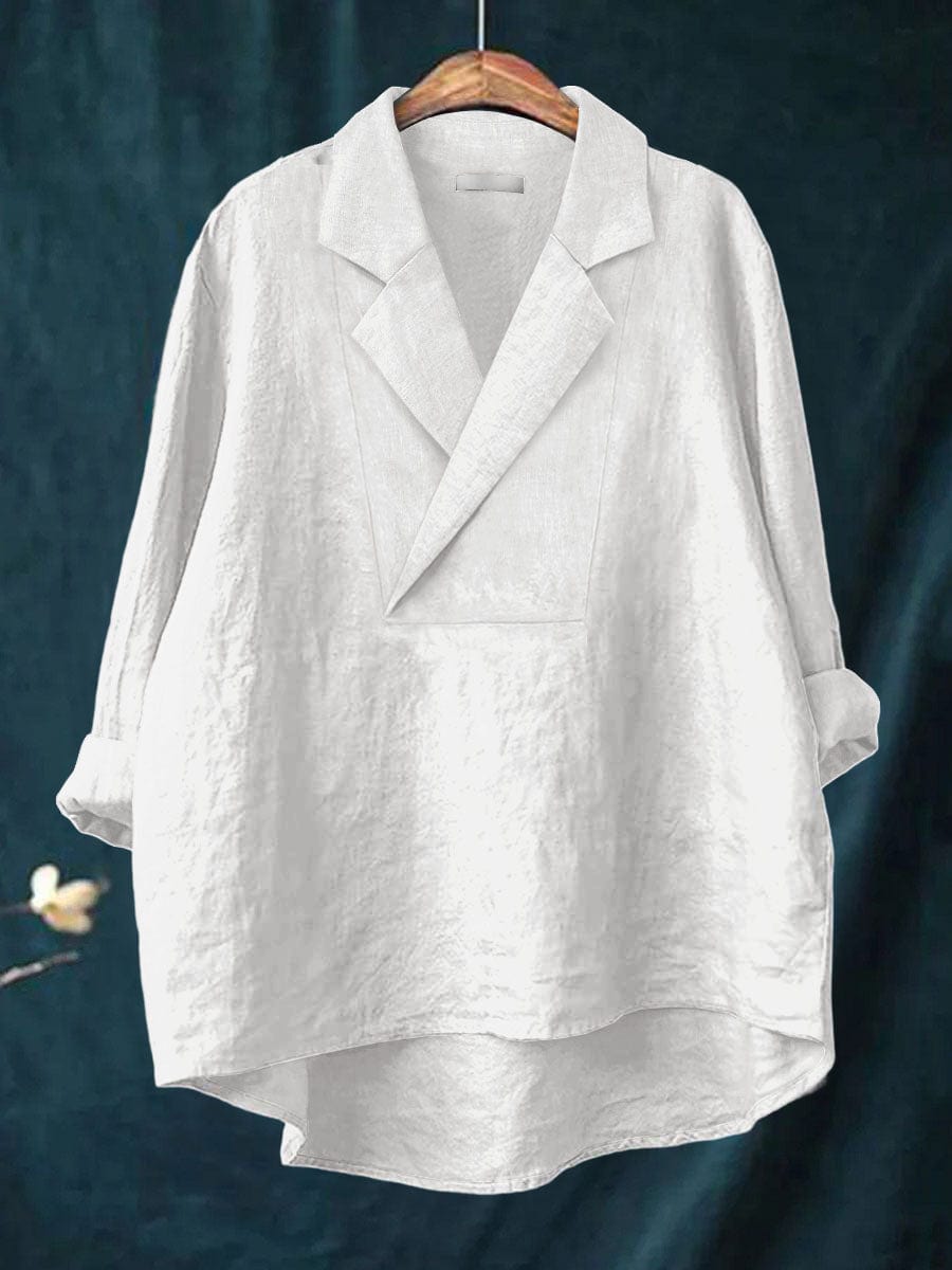 Kimberly™ Lapel Collar Linen Blouse