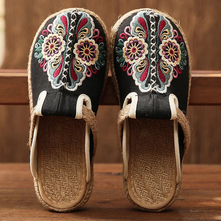 Kathy™ – Women’s Cotton Sandals with Floral Print