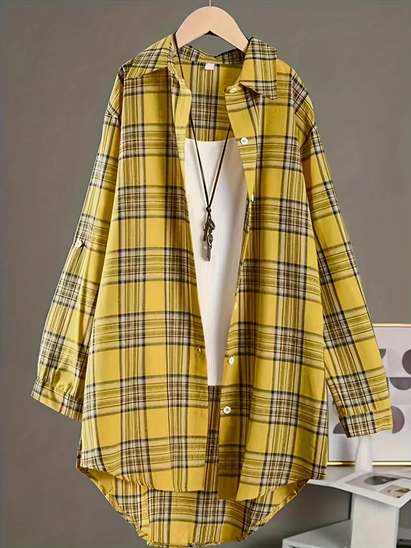 Zaina™- Plaid Print Shirt